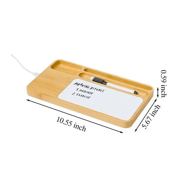 Versatile Wood Dry Erase Whiteboard with Wireless Charger