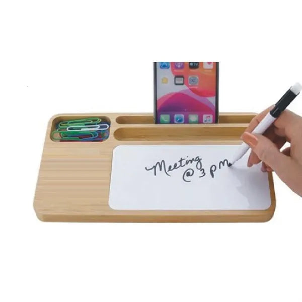 Versatile Wood Dry Erase Whiteboard with Wireless Charger