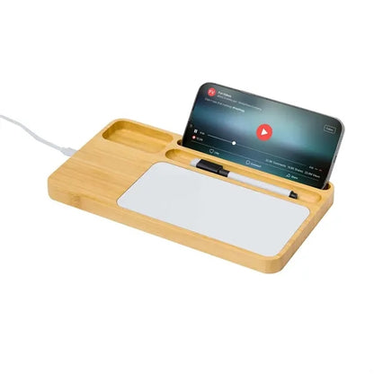 Versatile Wood Dry Erase Whiteboard with Wireless Charger