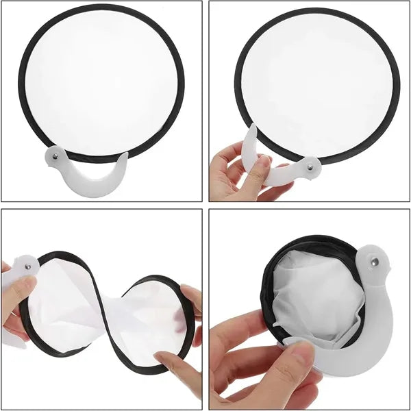 Handled Portable Foldable Round Flying Disc Fans for Summer