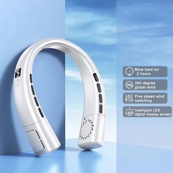 5-speed super wind Power display lazy Lighting neck fan