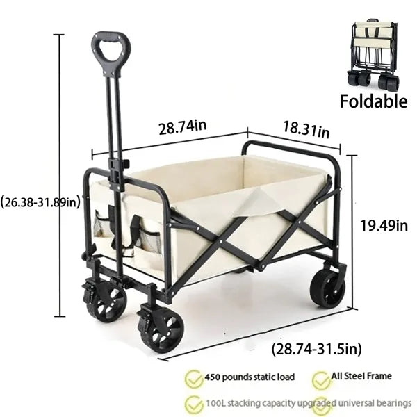 Portable Folding Camping Wagon Cart with Handle