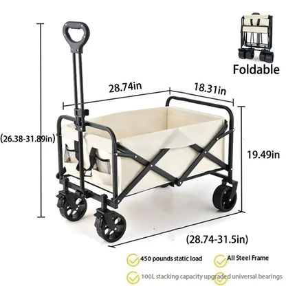Portable Folding Camping Wagon Cart with Handle