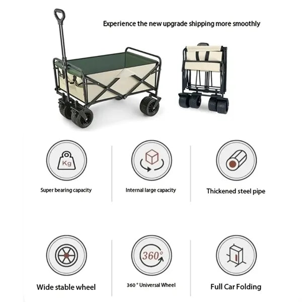 Portable Folding Camping Wagon Cart with Handle