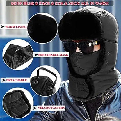 Outdoor windproof cold-proof thickened warm earmuffs hat