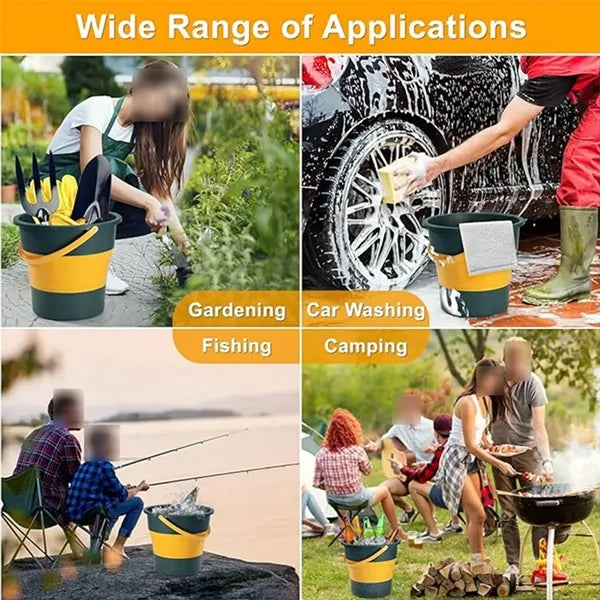 Fishing camping home cleaning portable collapsible bucket