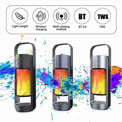 Speaker Flame Lamp With Wireless Charger