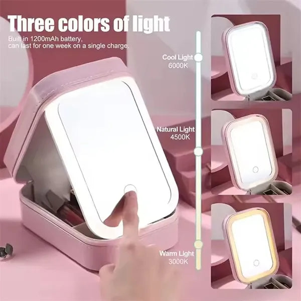 Multi Functional LED Makeup Mirror Storage Box