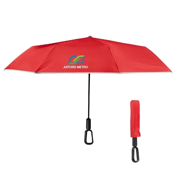 46" Arc Reflective Umbrella With Carabiner Handle