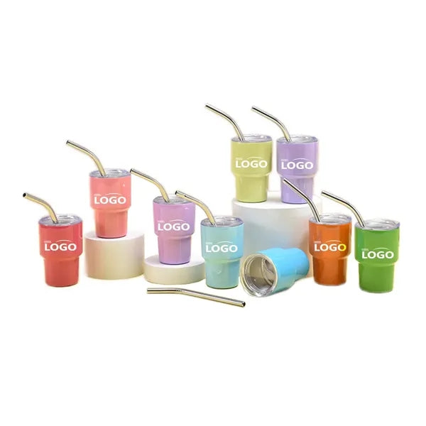 2oz Car Mini Tumbler with Straw and Lid