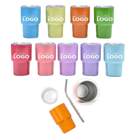 2oz Car Stainless Steel Vacuum Tumblers with Straw and Lid