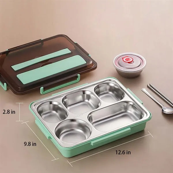 Stainless Steel Phone Stand Lunch Box With Handle