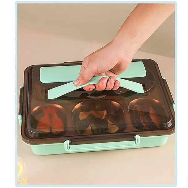 Stainless Steel Phone Stand Lunch Box With Handle