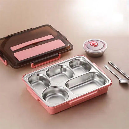 Stainless Steel Phone Stand Lunch Box With Handle