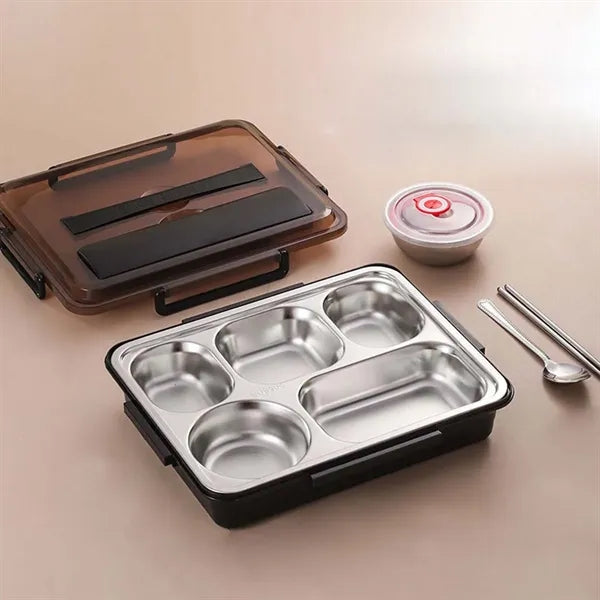 Stainless Steel Phone Stand Lunch Box With Handle