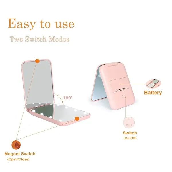 Pocket Mirror with LED Light