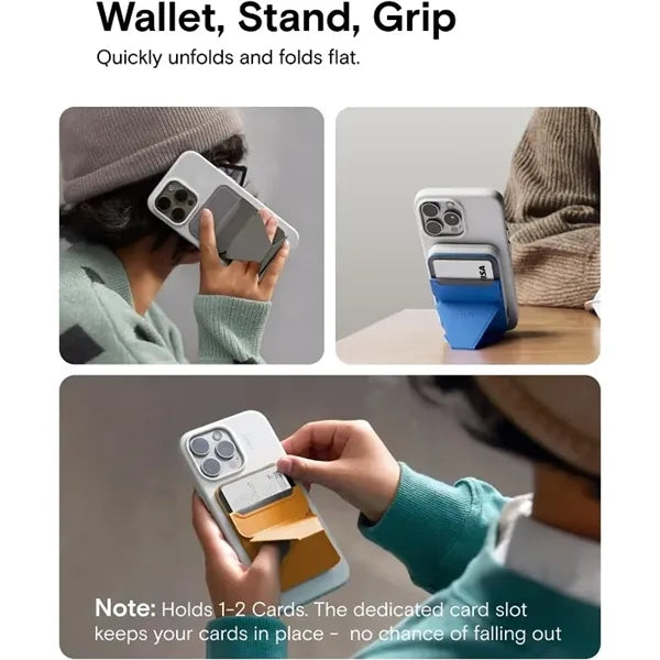 Magnetic Leather Phone Stand & Card Wallet