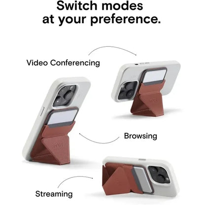 Magnetic Leather Phone Stand & Card Wallet