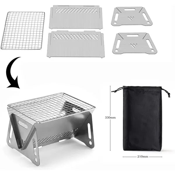 Portable Grill Foldable Wood Stove