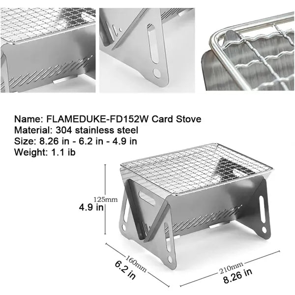 Portable Grill Foldable Wood Stove