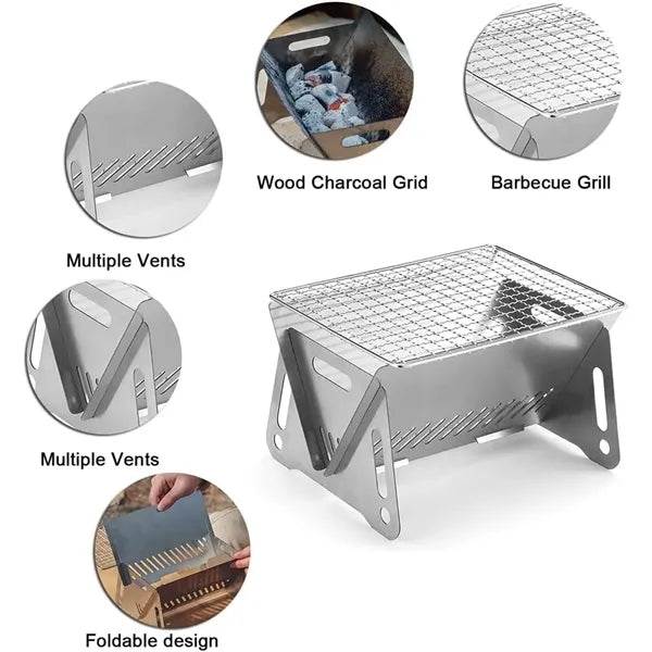 Portable Grill Foldable Wood Stove