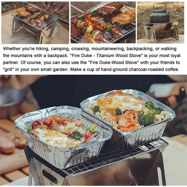 Portable Grill Foldable Wood Stove