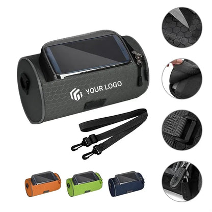 Splash-proof touch-screen light front beam bicycle head bag
