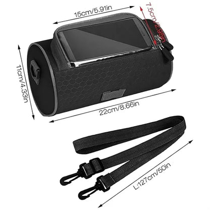 Splash-proof touch-screen light front beam bicycle head bag
