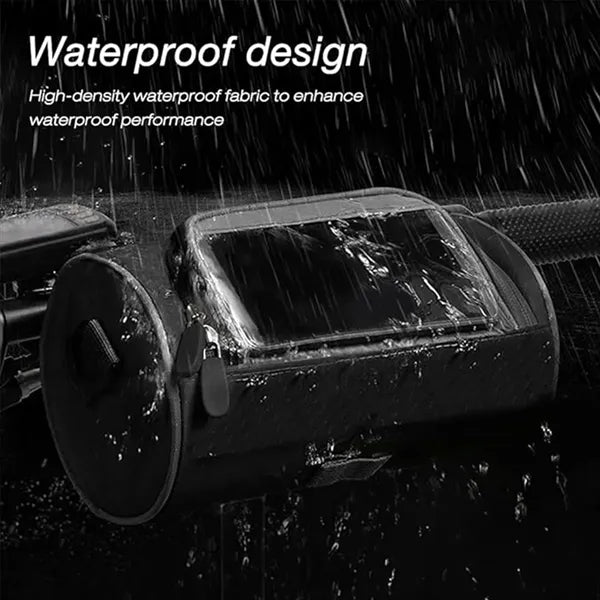 Splash-proof touch-screen light front beam bicycle head bag