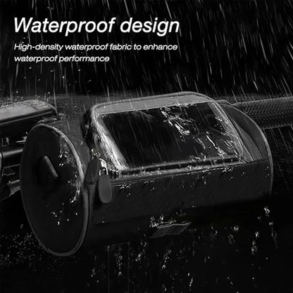 Splash-proof touch-screen light front beam bicycle head bag