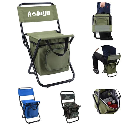 Foldable Camping Chair with Cooler Bag