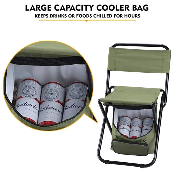 Foldable Camping Chair with Cooler Bag