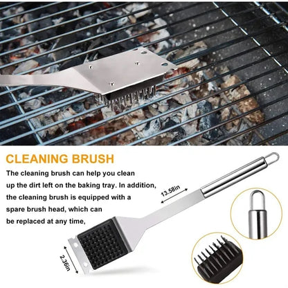 Outdoor grilling accessories 11pcs BBQ tools set with apron