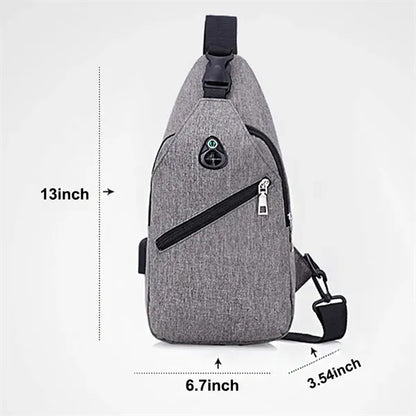 Crossbody Chest Bag With Charging  and Headphone Hole