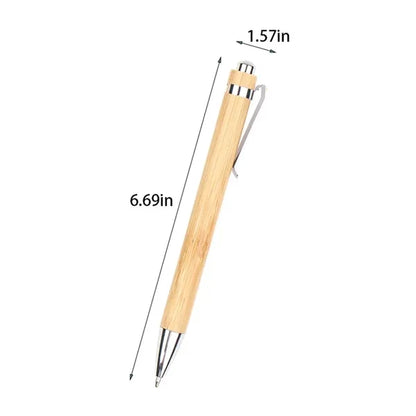 Metal hook bamboo wood handle touch head ballpoint pen