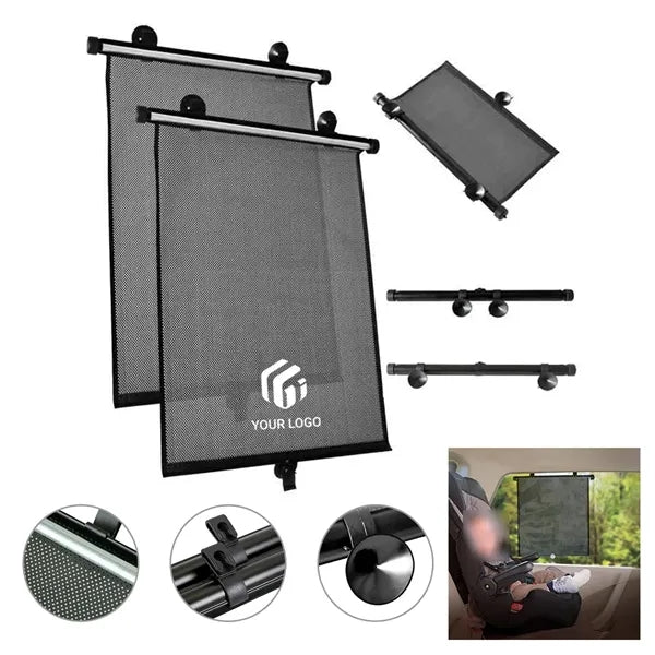 Suction cup roller blind retractable car side glass sunshade