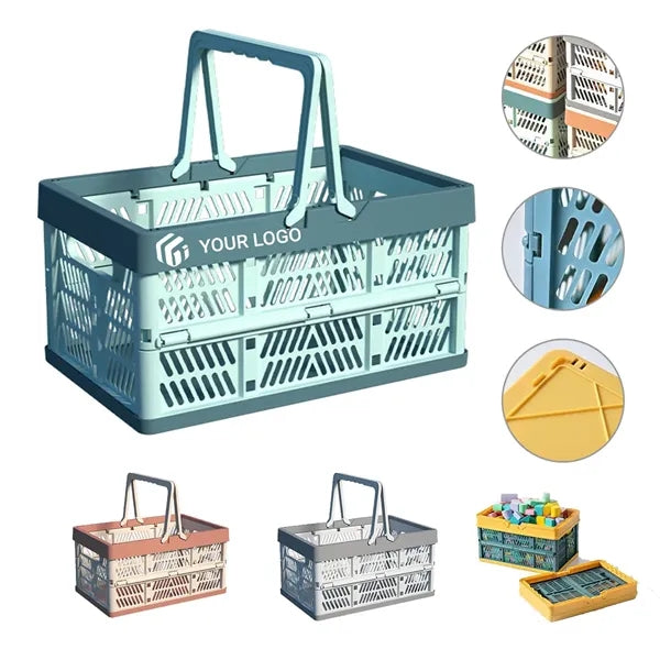 Portable stackable storage container picnic shopping basket