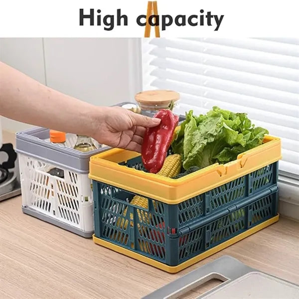 Portable stackable storage container picnic shopping basket