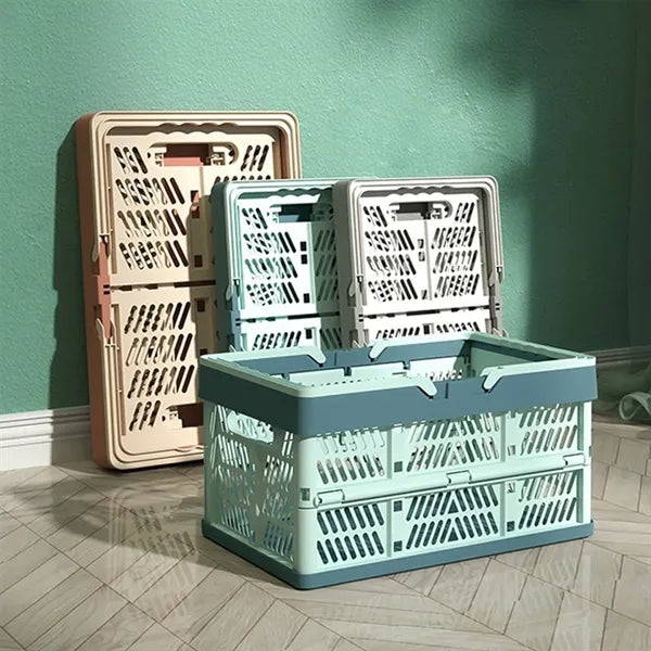 Portable stackable storage container picnic shopping basket