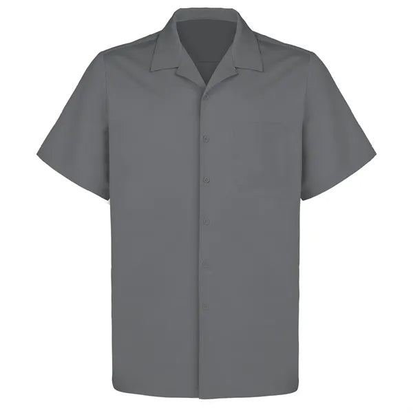 Cuban Collar Men's Short Sleeve Woven Shirt