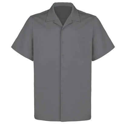 Cuban Collar Men's Short Sleeve Woven Shirt
