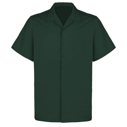 Cuban Collar Men's Short Sleeve Woven Shirt