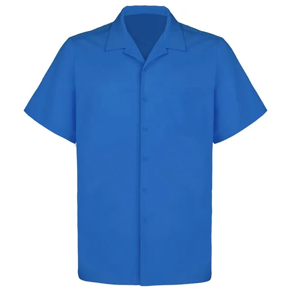 Cuban Collar Men's Short Sleeve Woven Shirt