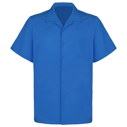 Cuban Collar Men's Short Sleeve Woven Shirt