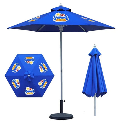 Heavy Duty Market Umbrella w/6 Panel Full Color & Aluminum
