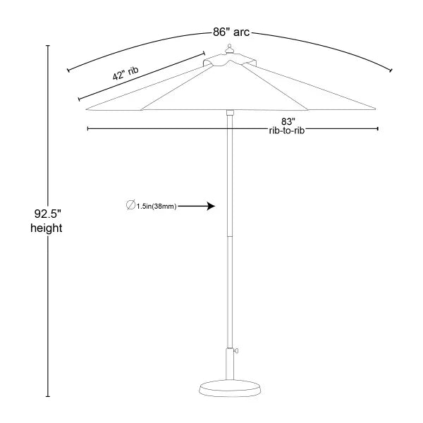 Heavy Duty Market Umbrella w/6 Panel Full Color & Aluminum
