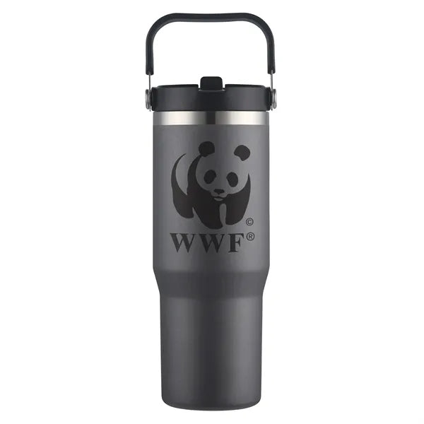 30 oz. Vacuum Travel Mug with Carrier Handle