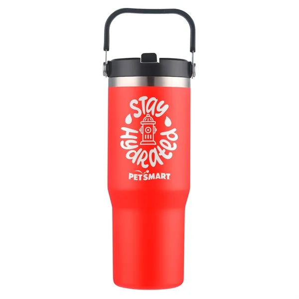 30 oz. Vacuum Travel Mug with Carrier Handle