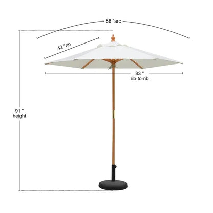 7' Wooden Market Umbrella w/ 6 Panel Full Color