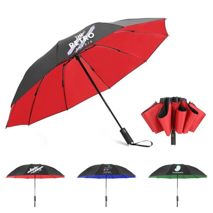 Windproof Double Layer Folding Inverted Umbrella  Auto-Open